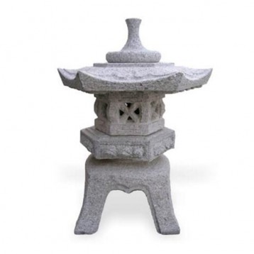 LANTERNE GRANIT ROKKAKU YUKIMI H 40 CM